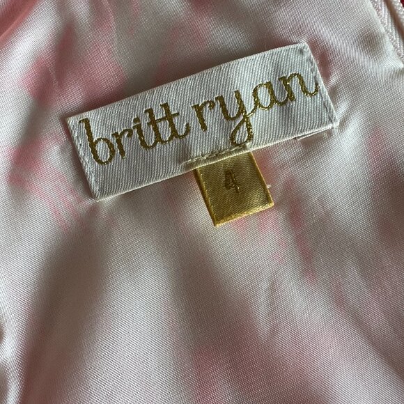 Britt Ryan Bow Evening Cocktail Pink and White Dress - Picture 4 of 5